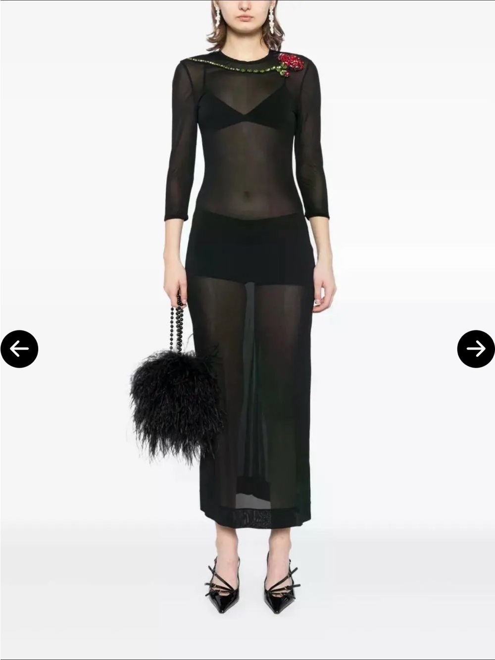 Simone Rocha ballet mesh column dress Size 8 Black NWT